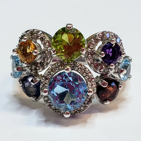 Multi stone semi prescious ring - Picture 8 of 11